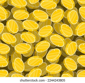 Goldenes Münzmuster nahtlos. goldener Schatzhintergrund