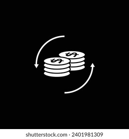 Golden coins pile. Different Stacks of gold money, cash or treasure. Bank and finance. Investment, profit or gain. Copy space. 3d vector collection isolated on transparent