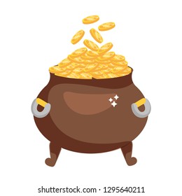 golden coins pot cartoon