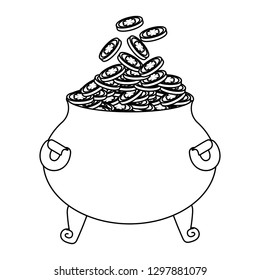 golden coins pot cartoon