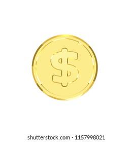 Golden coins. Realistic gold money isolated on white background.