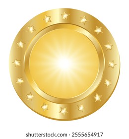 Golden coins set. Isolated vector.