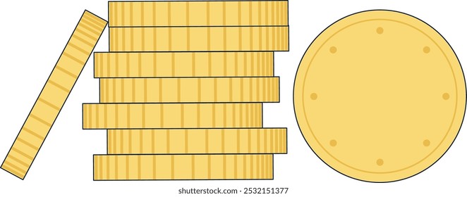 Golden coins stack color icon. Money symbol