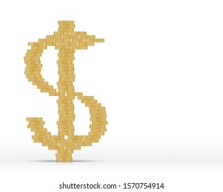 Golden coins stack isolated on white background. Business concept vector illustration.