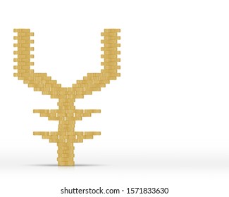 Golden coins stack isolated on white background. Realistic gold money. Business concept vector illustration.