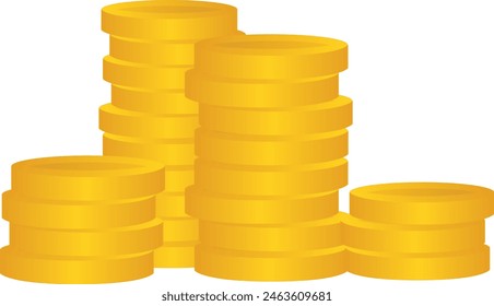 Las monedas de oro se apilan con otra cayendo. Concepto de finanzas, inversión y ahorro. 3D Dinero en efectivo financiación bancaria.
