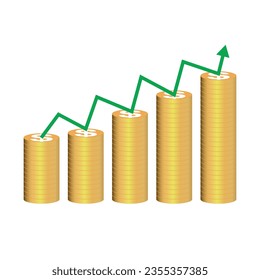 Golden coins stacks. vector illustration