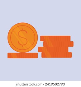 Golden Coins Vector icon Gold Illustration Finance Business