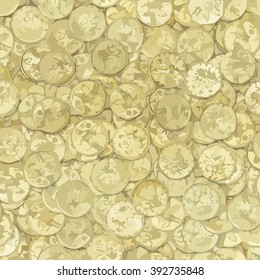 Golden coins vector texture