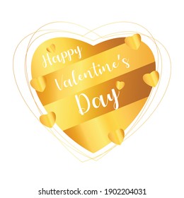 Golden color 3D Abstract love for your Valentine's Day 