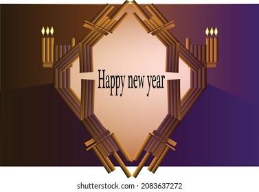golden color abstract design with happy new year text.best for greeting cards.