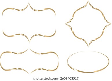 golden color abstract vintage pattern frames collection