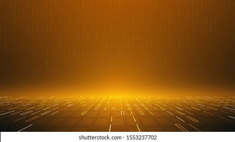 golden color binary code vector background,abstract perspective virtual cyberspace,big data analysis system