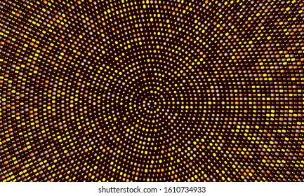 golden color dots over black background. halftone abstract pattern