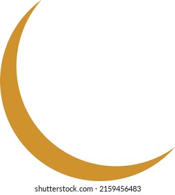 Golden Color Flat Moon Initial Stage Concept Illustration 