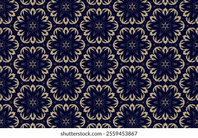 Golden color floral design pattern