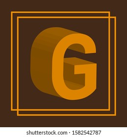 Golden color G letter logo design.Simple symbol design.