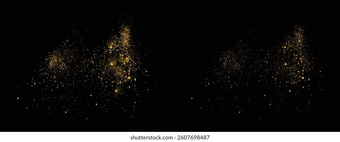 Golden color gold glitter background. Isolated light effect gold glitter festive celebration background element