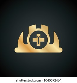 Golden Color Gradient Engineer icon on black background.