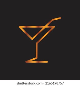 Golden color logo of glass of drink