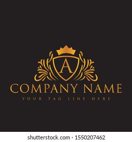 Golden Color Luxury Letter Logo Designthis Stock Vector (Royalty Free ...