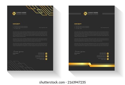 golden color luxury letterhead. corporate modern business luxury letterhead design template with gold color. letterhead, letter head, Business letterhead design. black letter head, golden letter head