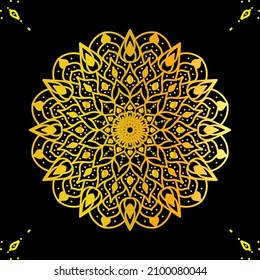 Golden color mandala design vector file