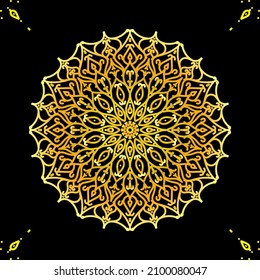 Golden color mandala design vector file