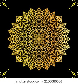Golden color mandala design vector file