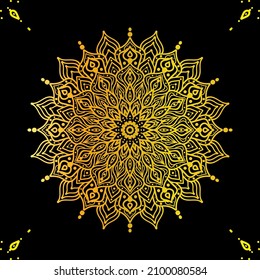 Golden color mandala design vector file