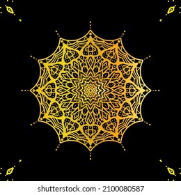 Golden color mandala design vector file