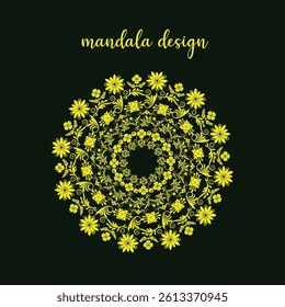 golden color mandala design vector