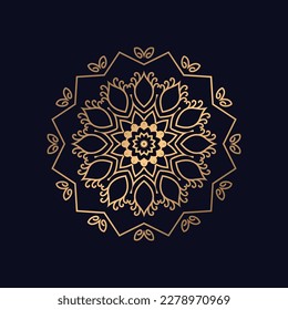 Golden color mandala Luxury ornamental design vector.