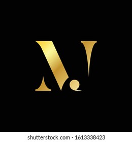 Golden color mj letter logo vector template