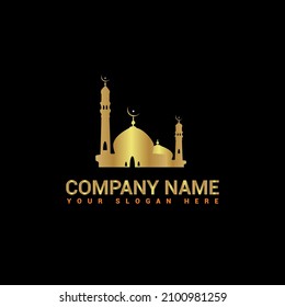 Golden Color Mosque Design Vector File Download, Mosque Design, Moque, Islamic Design PNG and Vector 