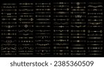 Golden color page Divider And Design Elements. Set of Various Simple Black Divider Design, Assorted Divider Collection Template Vector. Collection of floral dividers elements mega decoration for Calli