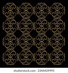 Patrón de color dorado - Estilo lujoso de fondo negro