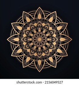 Plantilla de diseño de manala de patrón de color dorado
