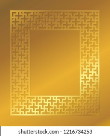 Marco vectorial de color dorado o borde hecho con el signo Swatika.
