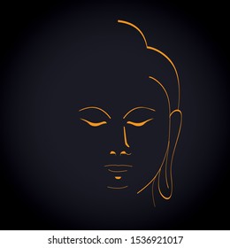 Golden color vector image of lord Buddha