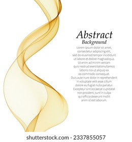 Golden color wave. Vector template. Decor element.