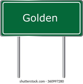 Golden , Colorado , road sign green vector illustration, road table, USA city
