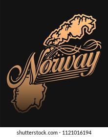 Golden colored county label concept. Vector illustration design for t-shirt and printing.
