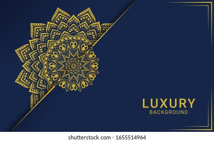 Fondo vectorial Mandala de color dorado.eps
