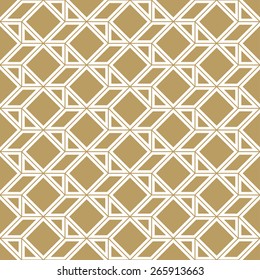 golden colored outline pattern of geometric shapes. can by tiled seamlessly.
