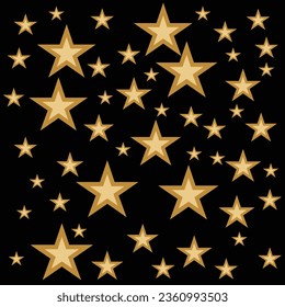 Golden Colorful stars set: Vector assets for Christmas stars, festival celebrations, web or game design, and app icons. Vector template isolated on a white background.