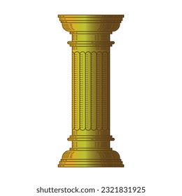 Golden column or pillar. Classy and elegant design with very elegant colors, suitable for a lawyer's office logo or other law firm.