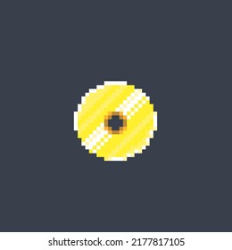 disco compacto dorado en forma de píxel