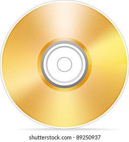 Golden compact disc vector illustration