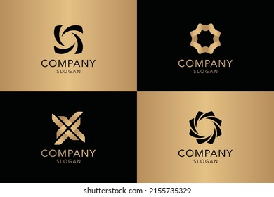 golden company logo vector collection 